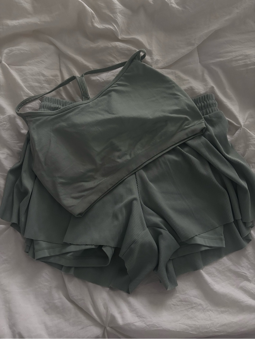 Yogalicious Whitney Short and Sports bra in Sage Green